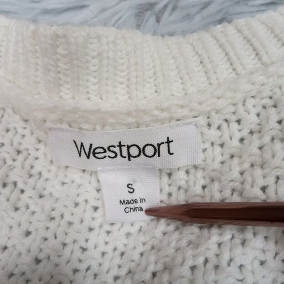Westport Womens Sweater Cardigan Off White Small Open Front‎ Long Sleeve - Picture 9 of 10